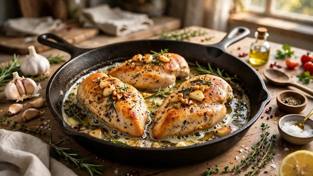 Chicken Recipes Easy Garlic Herb Skillet
