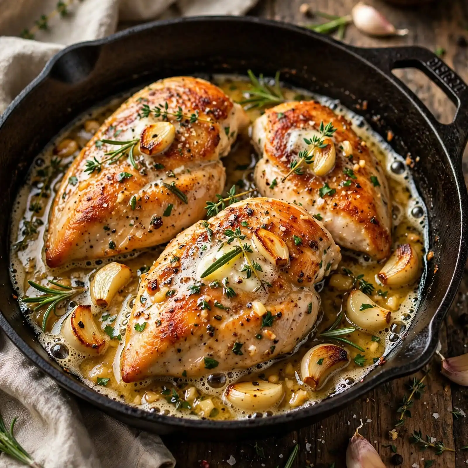Chicken Recipes Easy Garlic Herb Skillet